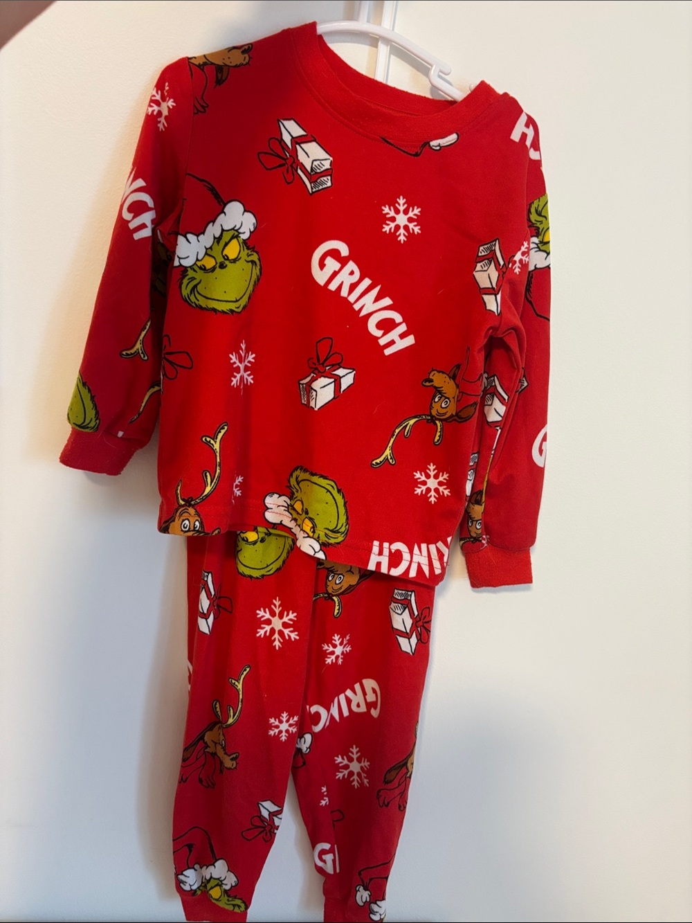 Grinch Red Kids Holiday Pajama Set